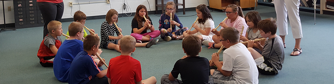 Students in music class